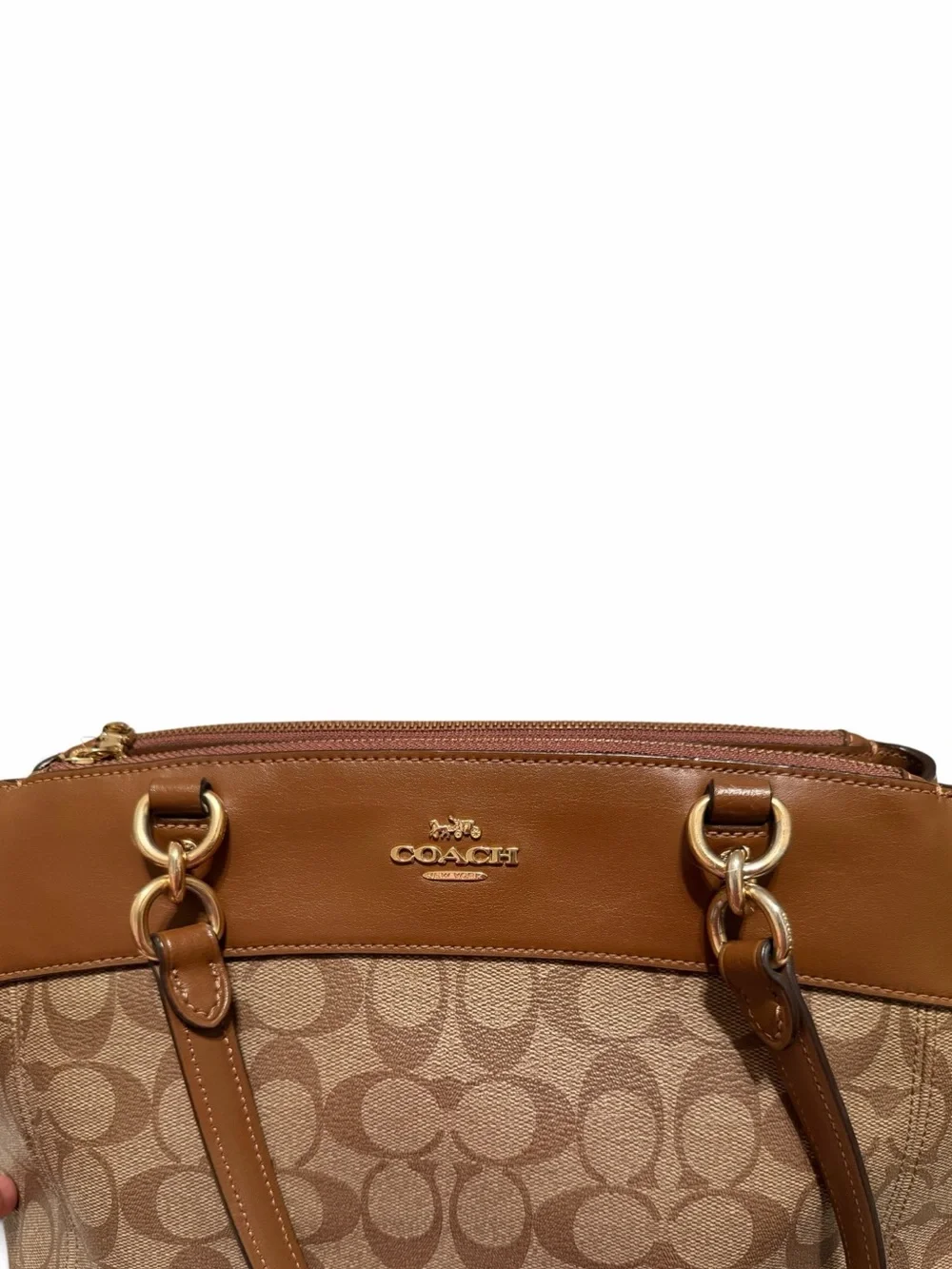 Coach Brooke Signature khaki saddle bag